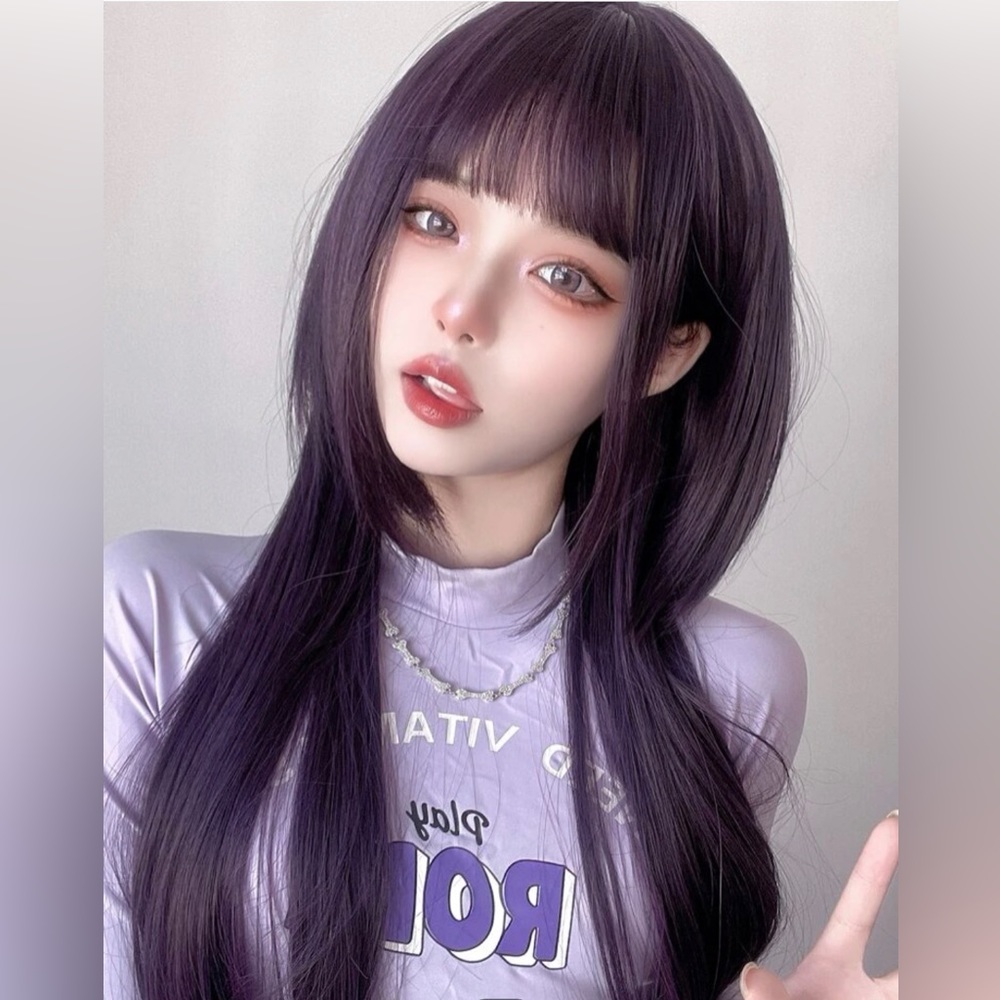 Long purple synthetic cosplay wig - NWT